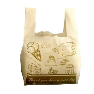 Customized Plastic Handle Design Supermarket Grocery Retail Shopping T-shirt Bag